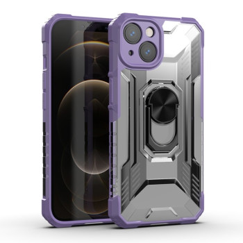 Противоударный чехол Clear Matte with Holder для iPhone 13 - фиолетовый