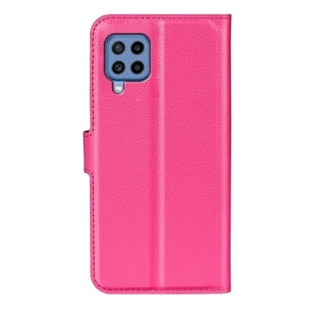 Чехол-книжка Litchi Texture для Samsung Galaxy M22 - пурпурно-красный