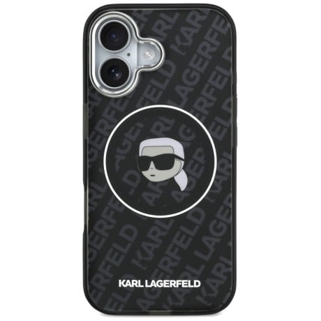 Оригинальный чехол Karl Lagerfeld IML Karl Head Logo с MagSafe на iPhone 17 - Black