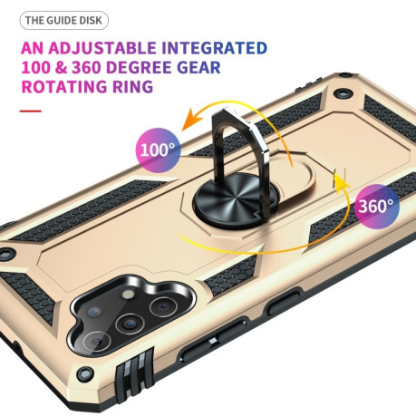 Противоударный чехол-подставка 360 Degree Rotating Holder на Samsung Galaxy  A32 4G - золотой