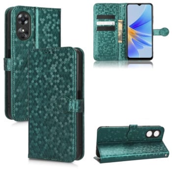 Чехол-книжка Honeycomb Dot для OPPO A17 - зеленый