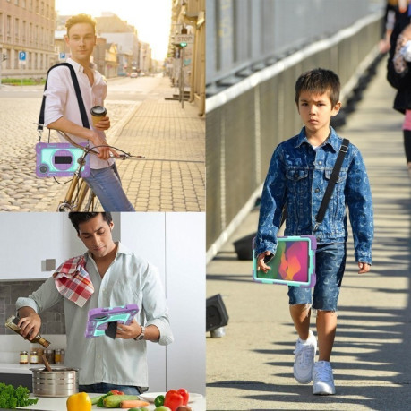 Протиударний чохол Acrylic 360 Degree Rotation Holder Leather для Redmi Pad SE 8.7 2024 - Purple + Mint Green