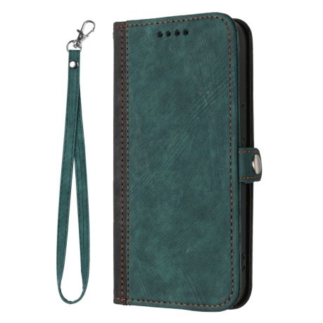 Чехол-книжка Buckle Double Fold Hand Strap Leather на OnePlus 12 - зеленый