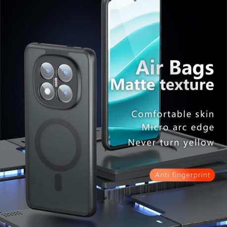 Противоударный чехол Armor MagSafe Precise Hole PC Hybrid TPU для Xiaomi Redmi Note 14 Pro+ 5G - черный