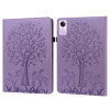 Чехол-книжка Tree Deer Embossed Leather для Xiaomi Redmi Pad SE - фиолетовый