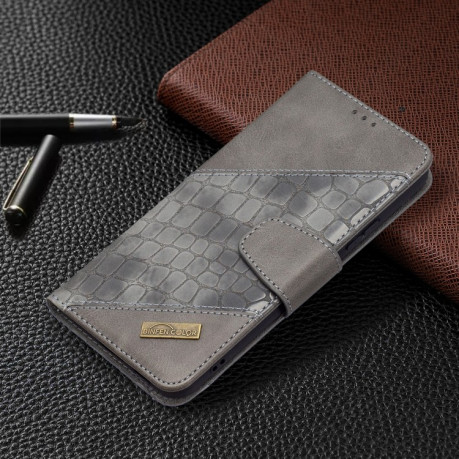 Чехол-книжка Matching Color Crocodile Texture на Samsung Galaxy S22 Plus 5G - серый