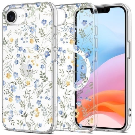 Чехол Tech-Protect FlexAir Hybrid MagSafe для iPhone 16e - Daisies with Leaves