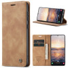 Кожаный чехол CaseMe-013 Multifunctional на Samsung Galaxy S23 5G - коричневый