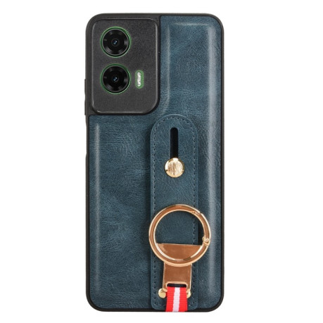 Протиударний чохол Wristband Leather Back для Motorola Moto G35 5G - синій