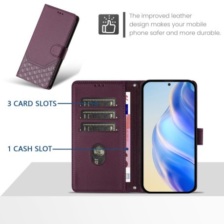 Чохол-книжка Embossing Stripe RFID для Realme 13+ 5G/13 Pro 5G/13 Pro+ - фіолетовий