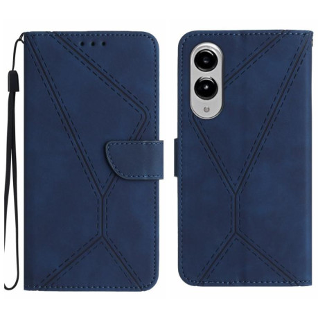 Чохол-книжка Stitching Embossed Leather для Samsung Galaxy S25 Edge 5G - синій