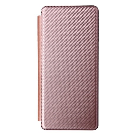 Чехол-книжка Carbon Fiber Texture на Samsung Galaxy Fold4 - розовый