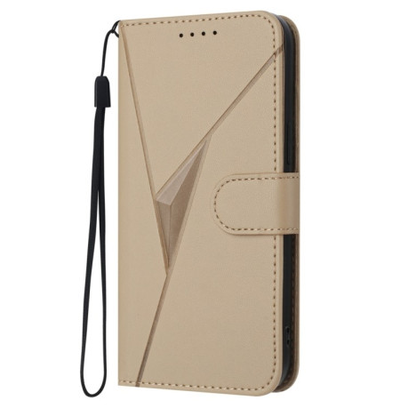 Чехол-книжка Triangle Pattern Buckle Clasp Leather на Infinix Note 40 4G - золотой