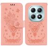 Чехол-книжка Butterfly Rose Embossed на Xiaomi Redmi Note 15 4G / 5G /Poco M8 Note 15 4G / 5G /Poco M8 5G — розовый