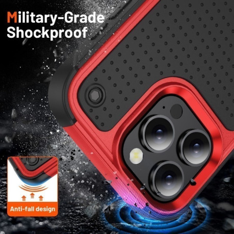 Протиударний чохол PC + TPU Shockproof Protective для iPhone 16 Pro - Red+Black