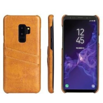 Шкіряний чохол Fierre Shann Retro Oil Wax Texture на Samsung Galaxy S9-жовтий