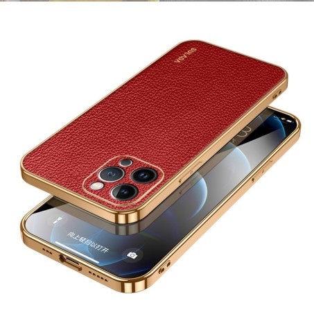 Чохол SULADA Litchi Texture Leather на iPhone 15 Pro Max - червоний