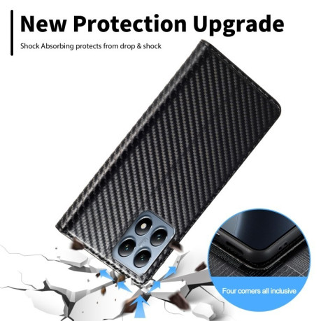 Чохол-книжка LCIMEEKE Carbon Fiber для Xiaomi 14T - Black