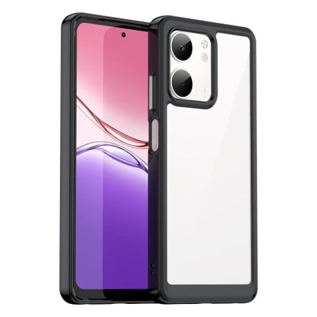 Чехол Colorful Acrylic Series с цветним бампером на OPPO A5x 5G - черный