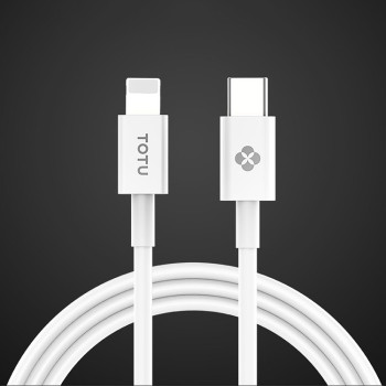 Зарядный кабель TPTUDESIGN BPD-003 1m Type-C /Lightning для iPhone/iPad - белый