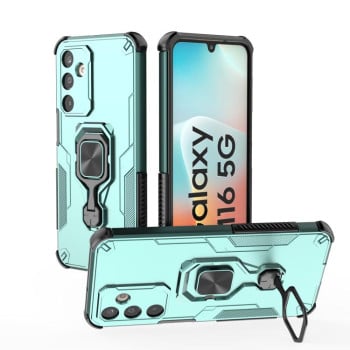 Противоударный чехол Metal Kickstand TPU Hybrid PC на Samsung Galaxy M16 5G — зелёный