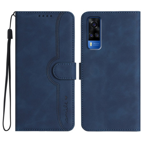 Чехол-книжка Skin Feel Heart Amile для Vivo Y53s 4G/Y51a/Y33 4G - синий
