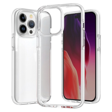 Противоударный чехол Two-color Shockproof для iPhone 15 Pro Max-прозрачно-белый