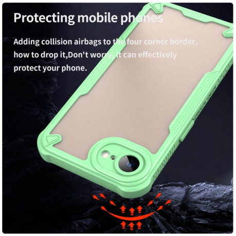 Противоударный чехол Armor Glaze PC Hybrid для iPhone 16e - зеленый