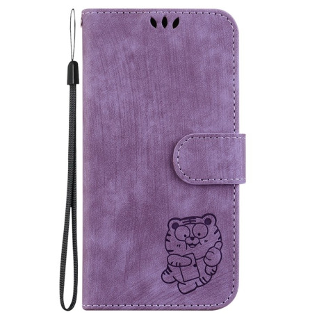 Чехол-книжка Little Tiger Embossed Leather на Samsung Galaxy S24 FE 5G - фиолетовый