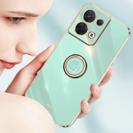 Противоударный чехол XINLI Straight Edge with Ring Holder для OPPO Reno 8 - красный