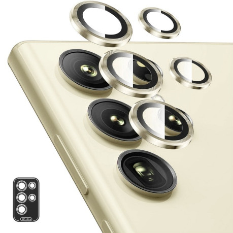 Защитное стекло на камеру ENKAY Aluminium для Samsung Galaxy S25 Ultra 5G - золотое