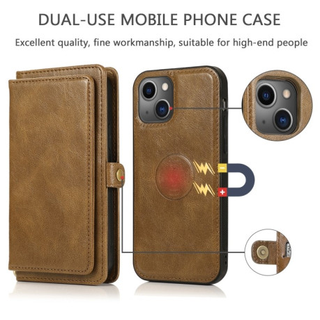 Чехол-книжка Strong Magnetic Detachable для iPhone 14/13 - коричневый