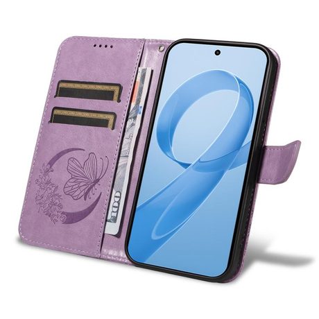 Чохол-книжка Swallowtail Butterfly Embossed Leather для Xiaomi Redmi K90/Poco F8 Pro — фіолетовий