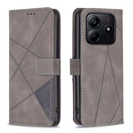 Чохол-книжка Rhombus Texture для Xiaomi Redmi Note 14 4G - сірий