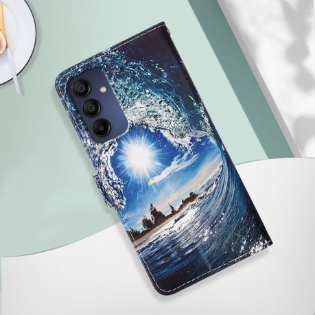 Чехол-книжка Colored Drawing Pattern Plain Weave Leather для Samsung Galaxy A16 5G - Waves And Sun