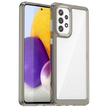 Протиударний чохол Colorful Acrylic Series із кольоровою силіконовою боковиною на Samsung Galaxy A73 5G - сірий
