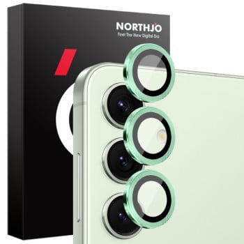Захисне скло NORTHJO Glitter Camera Lens Protector Tempered Glass Metal Ring на Samsung Galaxy S25+ 5G - зелене