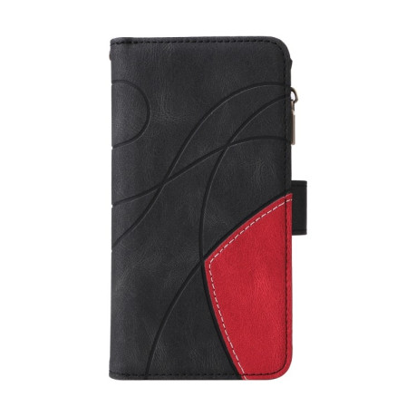 Чехол-книжка Dual-color 9 Card Slots Zipper Wallet Leather для Samsung Galaxy S25 Ultra 5G - черный