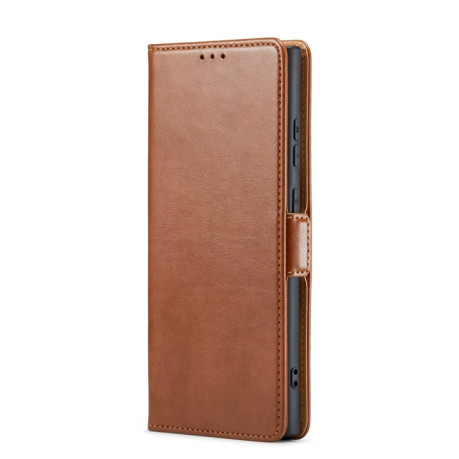 Кожаный чехол-книжка Fierre Shann Genuine leather на Samsung Galaxy S23 Ultra 5G - коричневый