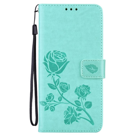 Чехол-книжка Rose Embossed для Samsung Galaxy S22 Ultra 5G - зеленый