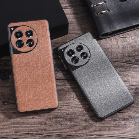 Чохол протиударний Cloth Texture на OnePlus 12 - сірий