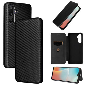 Чехол-книжка Carbon Fiber Texture на Samsung Galaxy M16 5G / F16 5G - черный