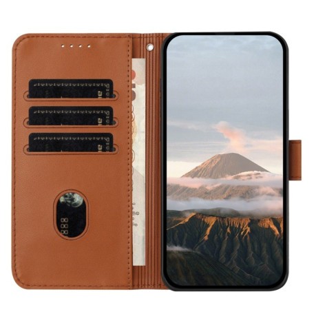 Чехол-книжка Triangle Pattern Buckle Clasp Leather на Infinix Note 40 4G - коричневый