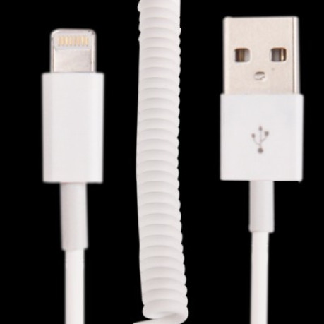 Кабель USB Sync Data / Charging Coiled Cable для iPhone, iPad - белый