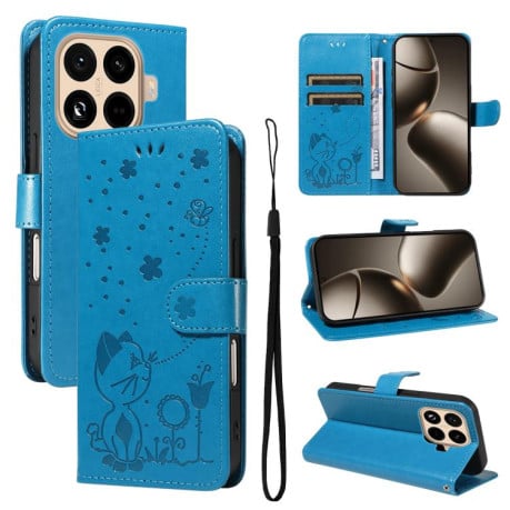 Чехол-книжка Cat Embossing Pattern на Xiaomi 15T Pro 5G EU 173mm - синий