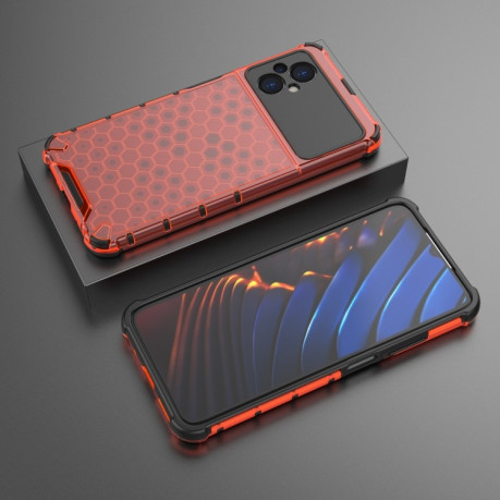 Противоударный чехол Honeycomb на Xiaomi Poco M5 - красный