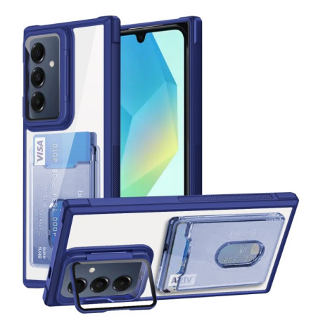 Противоударный чехол Card Bag Holder Acrylic Hybrid для Samsung Galaxy A16 5G - синий