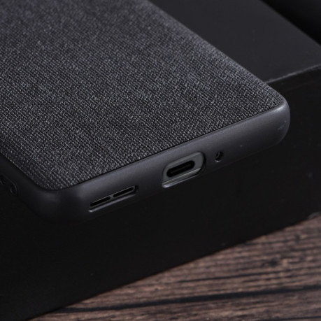 Противоударный чехол Cloth Texture на OnePlus 12 - черный
