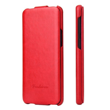 Кожаный флип чехол Fierre Shann Retro Oil Wax Texture на Samsung Galaxy S9 -красный