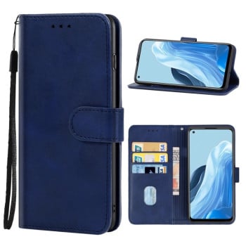Чехол- книжка Leather Phone Case для OPPO Reno7 4G-синий